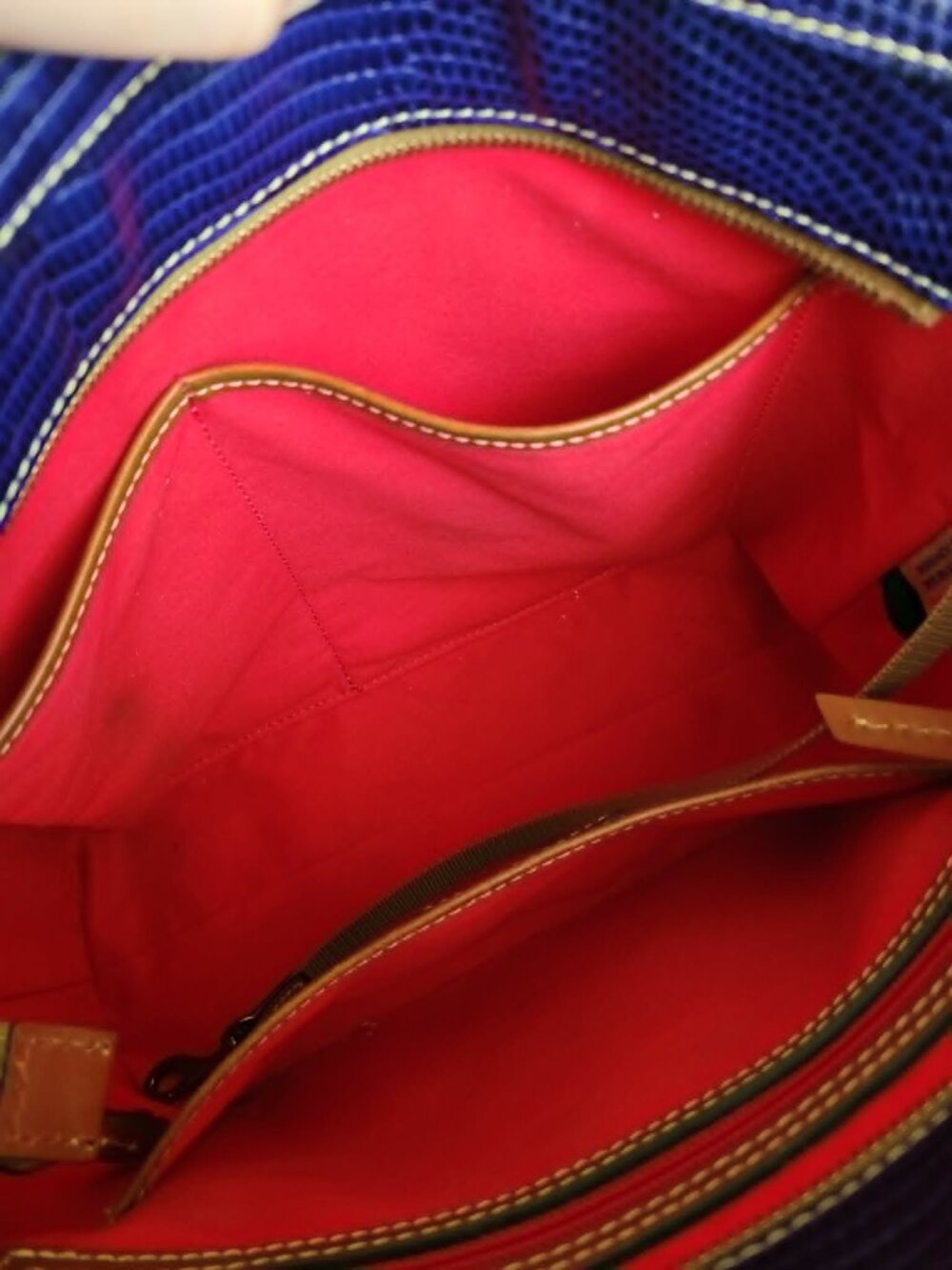 Dooney & Bourke Lizard Embossed Small Lexington Tote Blue Leather Shoulder Bag - Picture 12 of 15